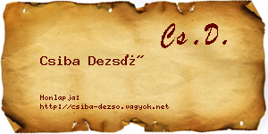 Csiba Dezső névjegykártya
